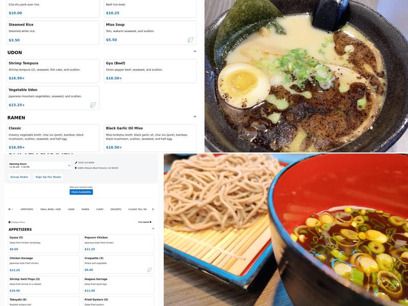 UMI TEA & RAMEN Menu