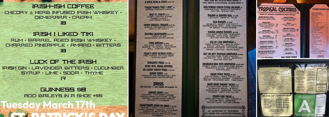 Broken Compass Tiki Menu