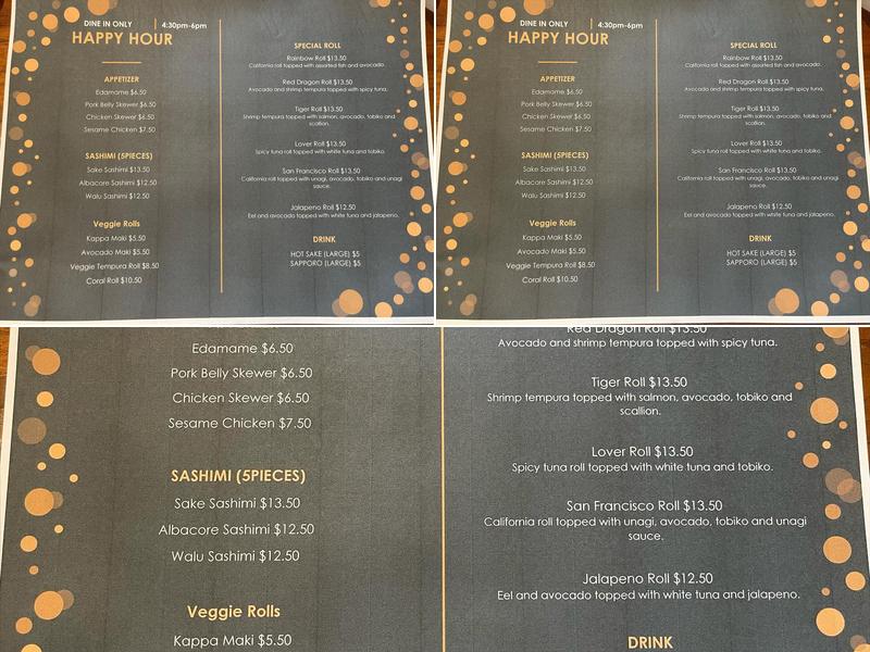 Oki sushi Menu