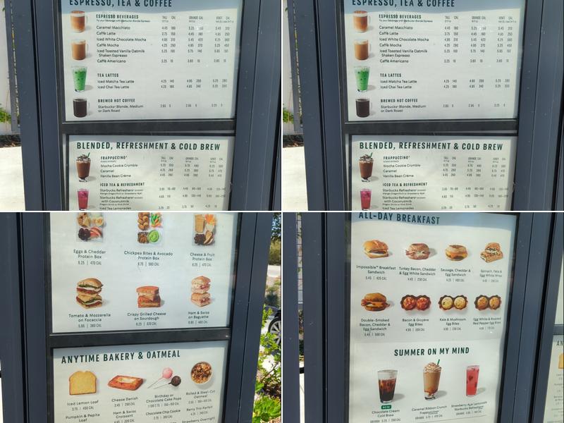 Starbucks Menu