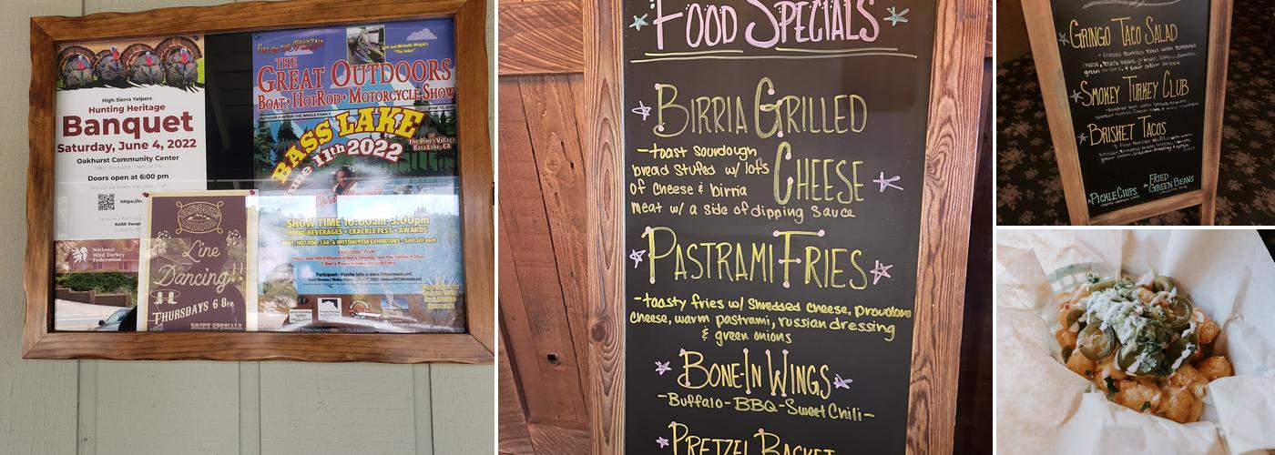 Snowline Country Bar Menu