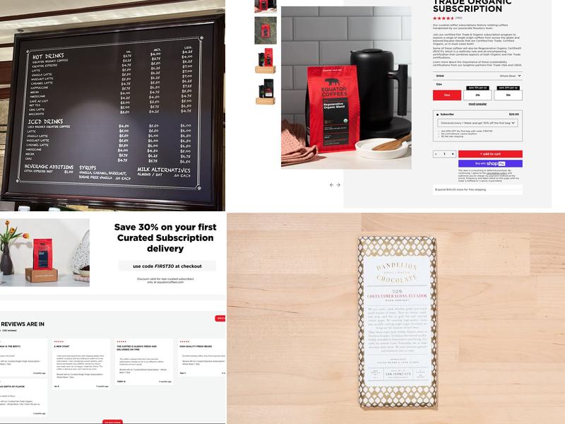 Equator Coffees Menu