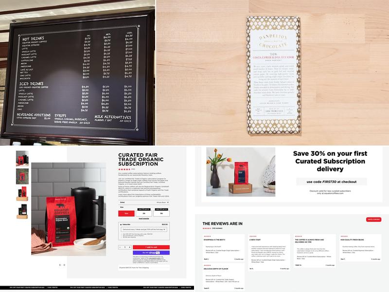 Equator Coffees Menu