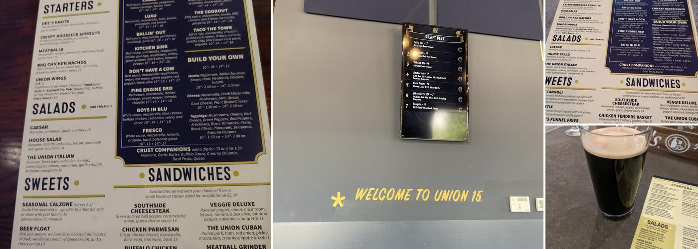 Union 15 Menu