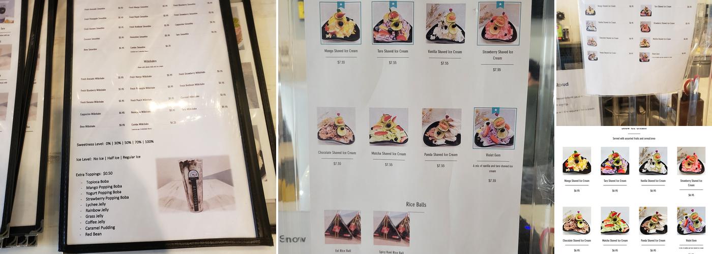 Snow Cloud Menu