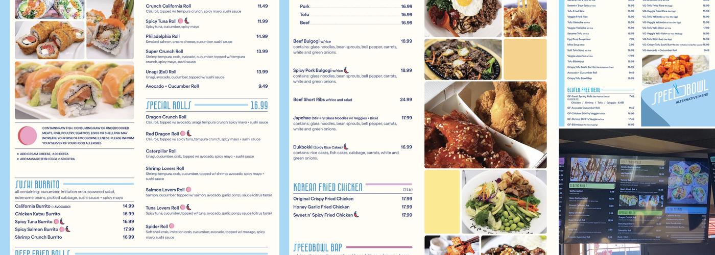 Speed Bowl Menu
