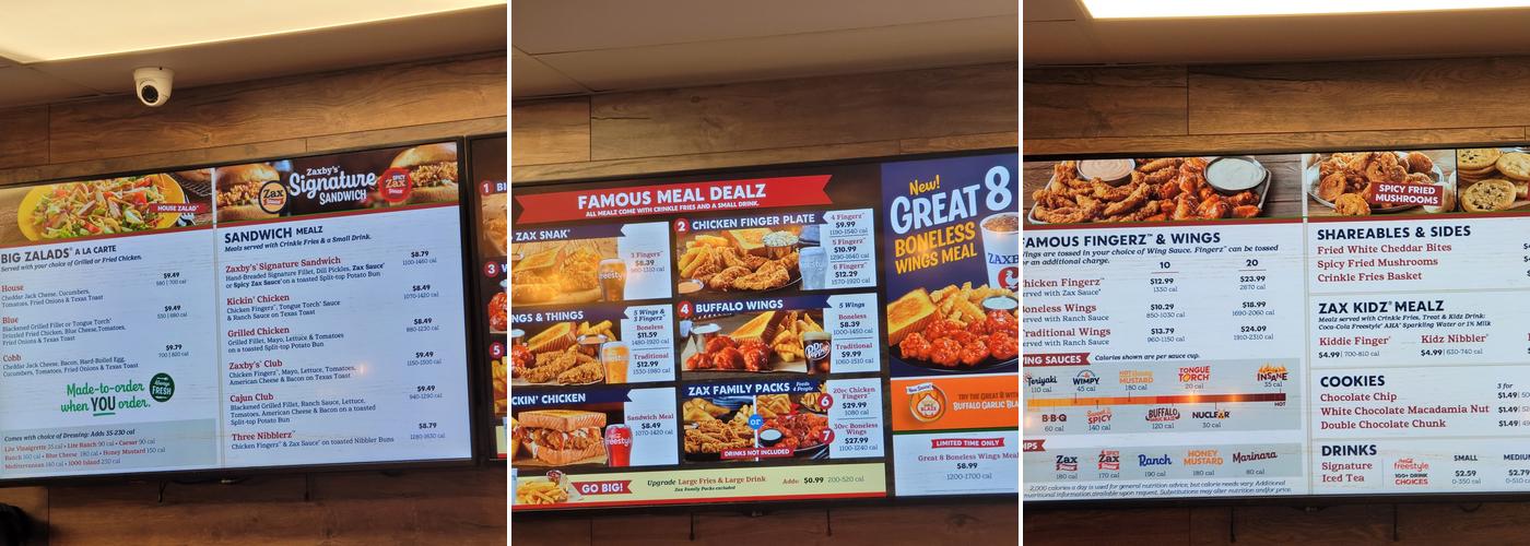 Zaxby's Menu