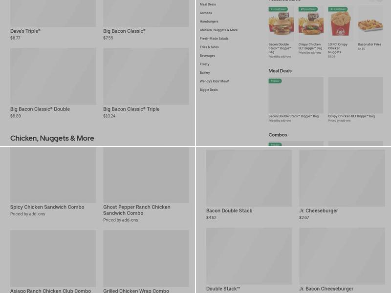Wendy's Menu