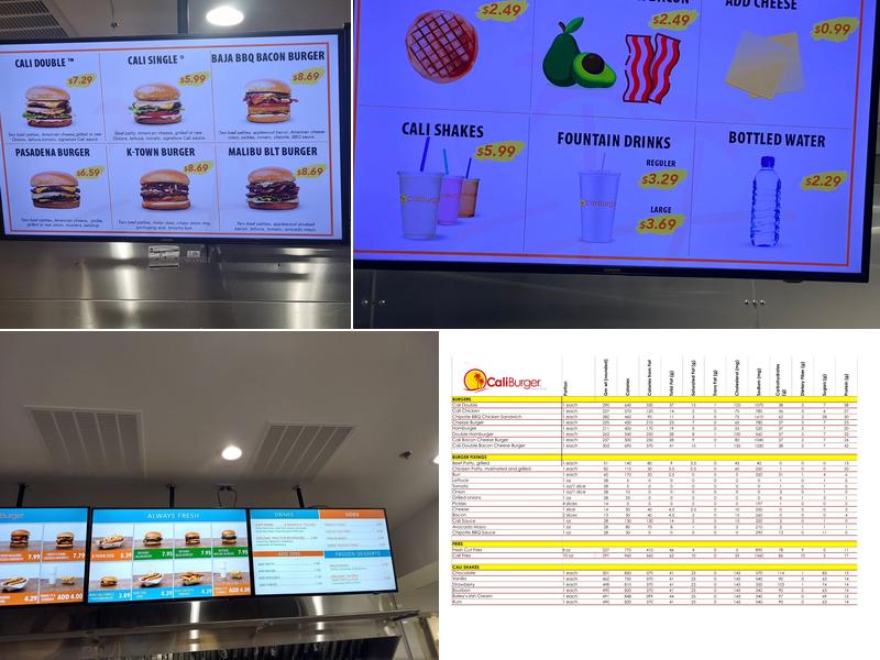 CaliBurger Menu