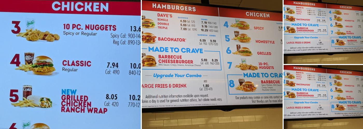 Wendy's Menu