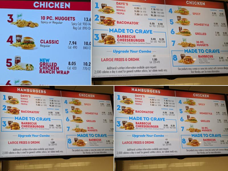 Wendy's Menu