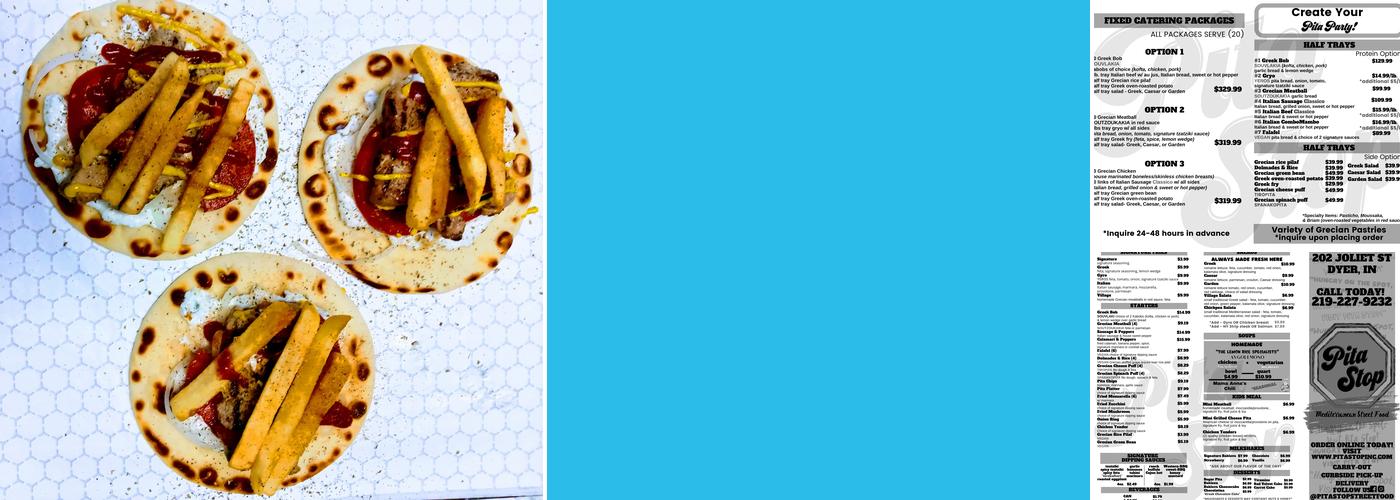 Pita Stop Menu