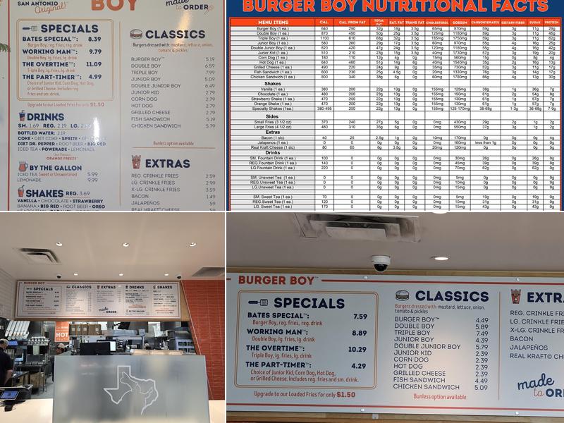 Burger Boy Menu