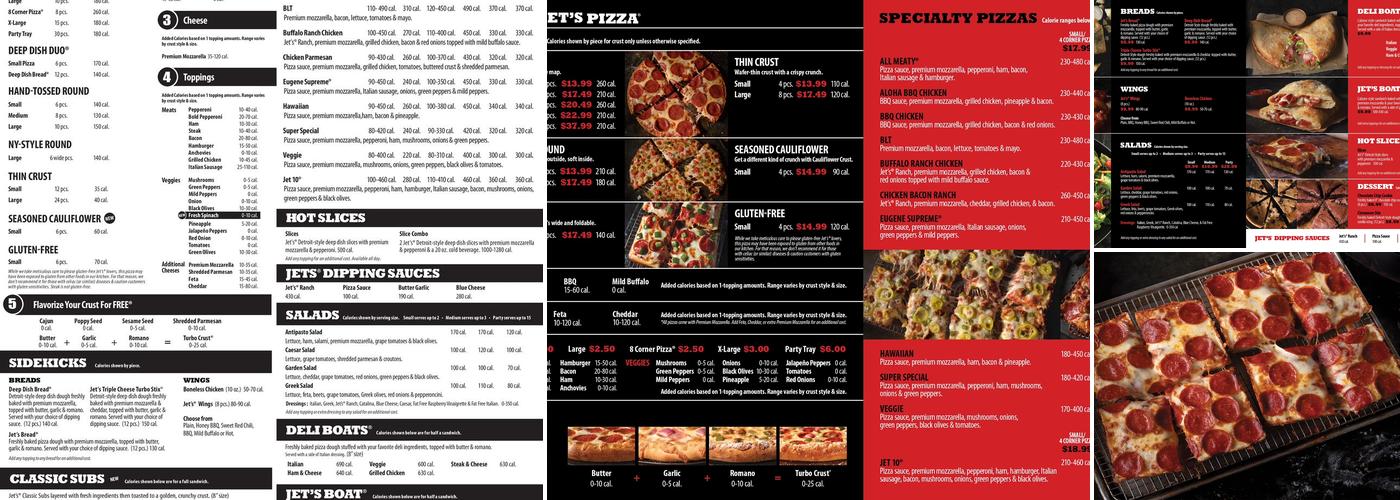 Jet's Pizza Menu