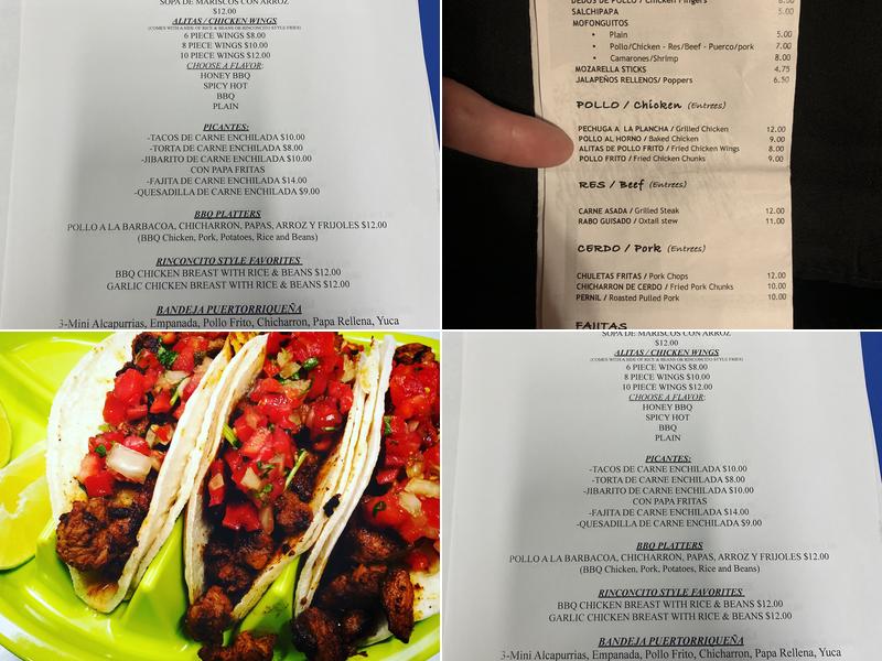 Rinconcito Latino Restaurante Menu