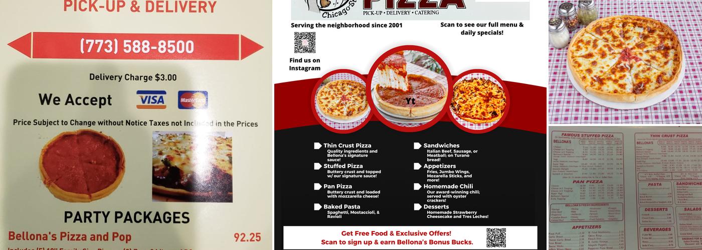 Bellonas Pizza Menu