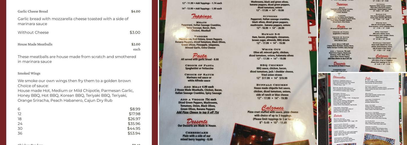 Four Points Pizza & Grill Menu