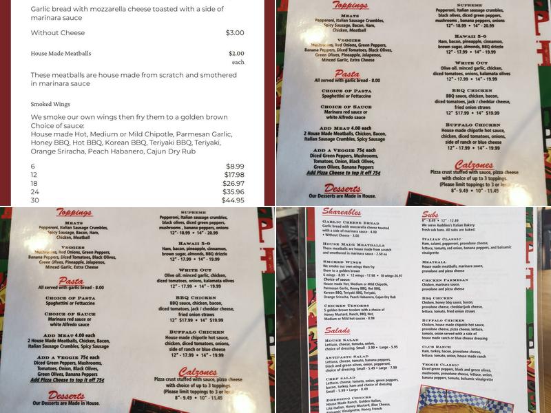 Four Points Pizza & Grill Menu