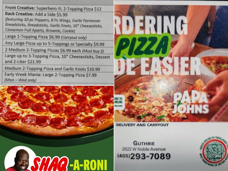 Papa Johns Pizza Menu
