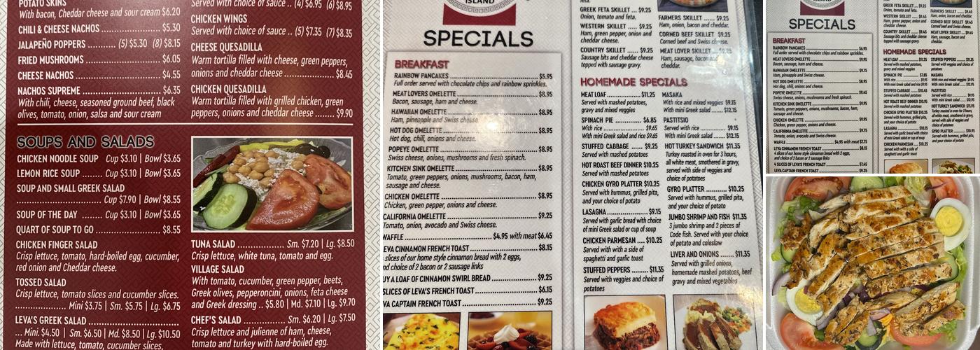 Leva Coney Island Menu