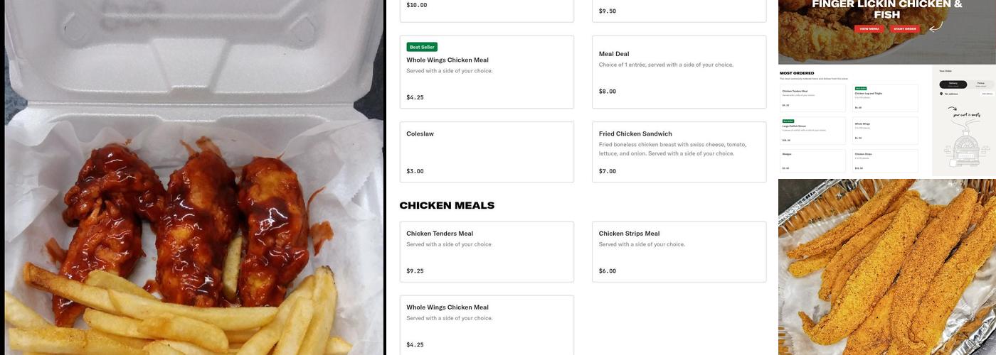 Finger Lickin' Chicken & Fish Menu