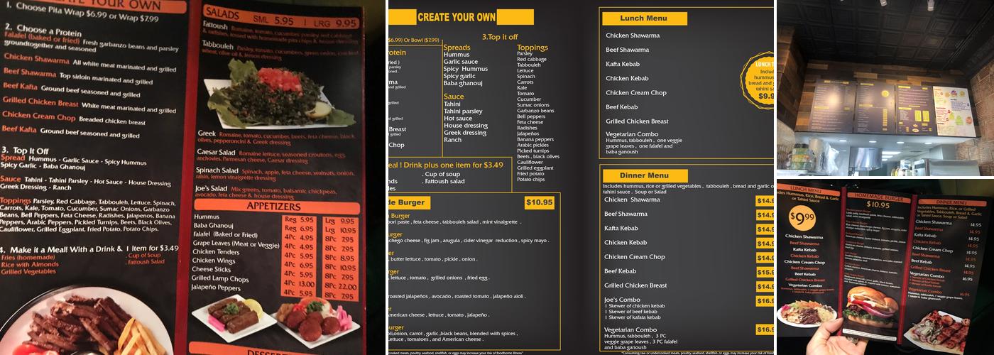 Joe's Grill Menu