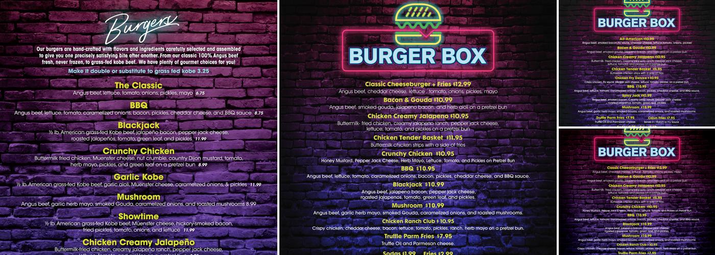 Burger Box Menu