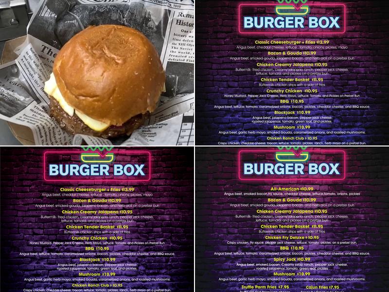 Burger Box Menu