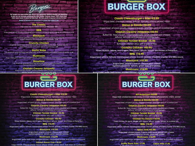 Burger Box Menu