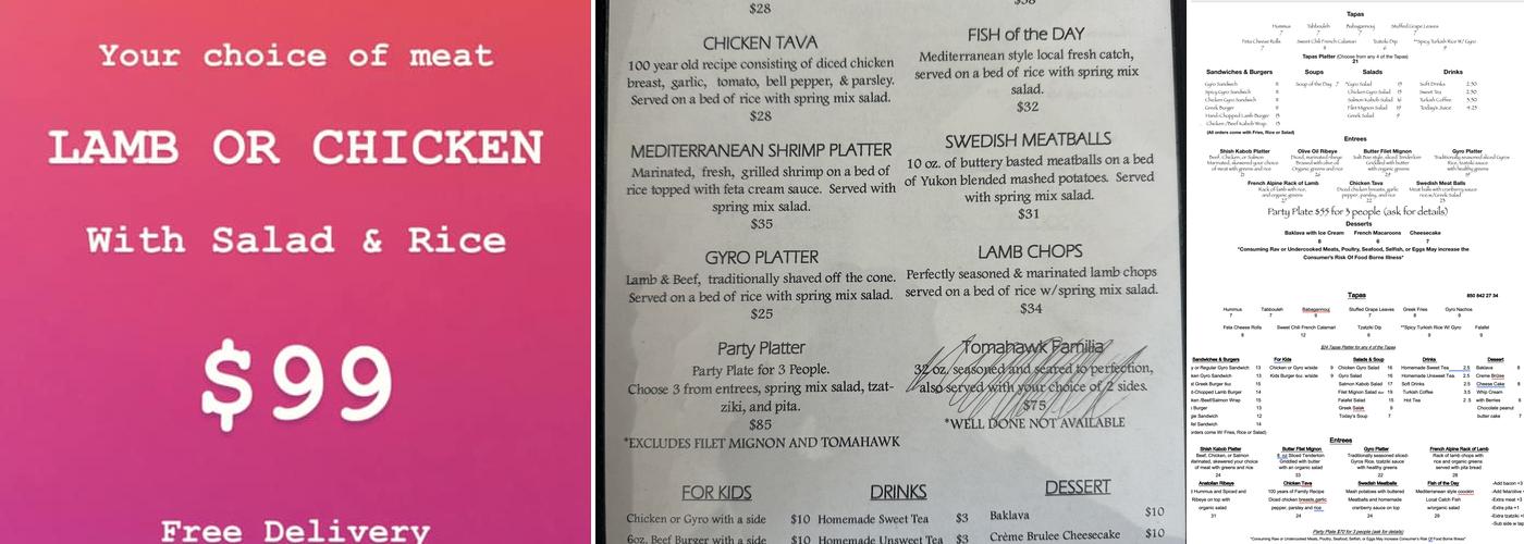 Red Onion Organic Menu