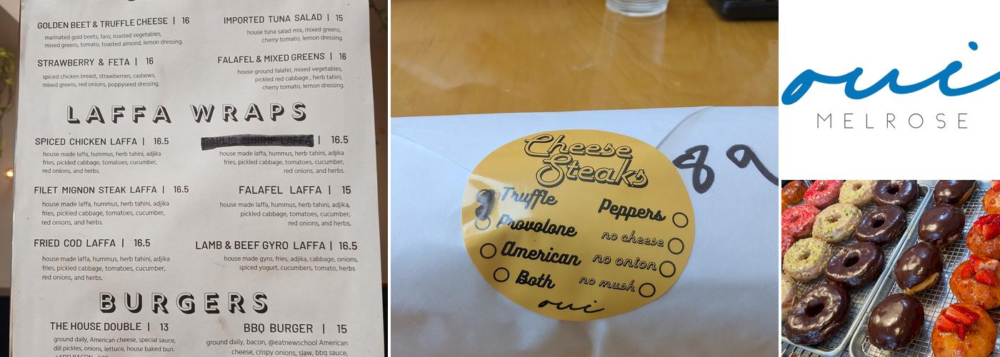 Oui Melrose Menu