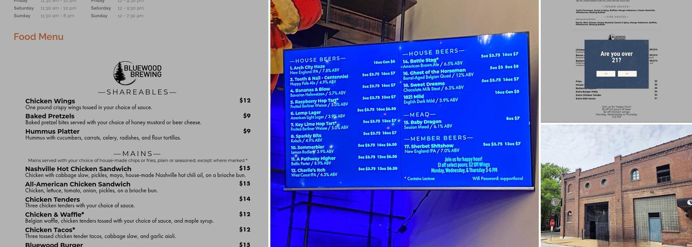 Bluewood Brewing Menu