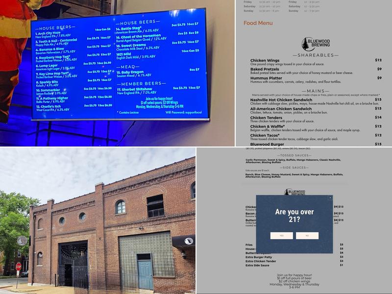 Bluewood Brewing Menu