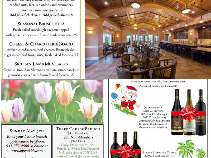 Belle Fiore Winery Menu