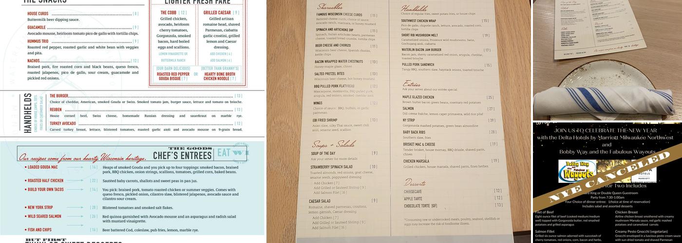 Waterlin Menu