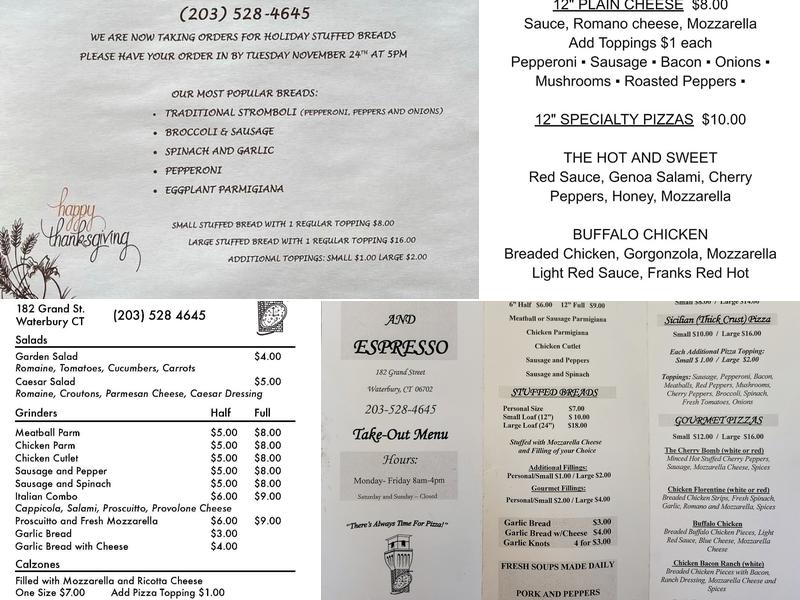 City Pizza & Espresso Menu