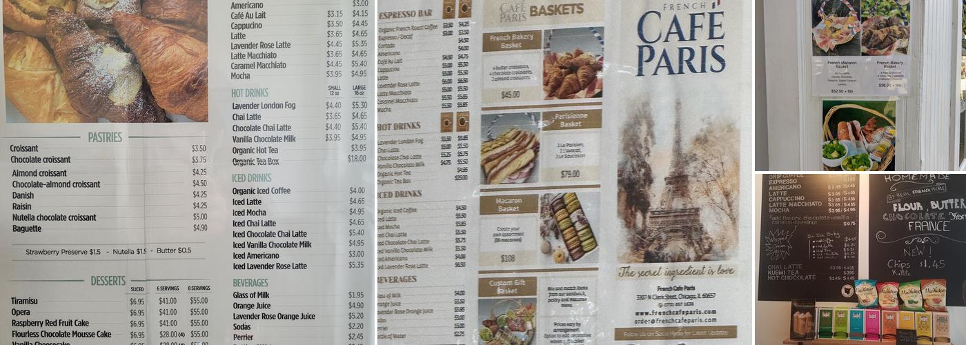 Cafe Paris - French Café Menu