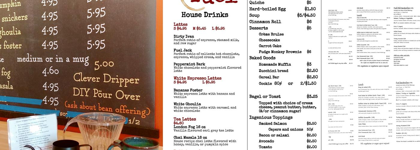 Fuel West Menu