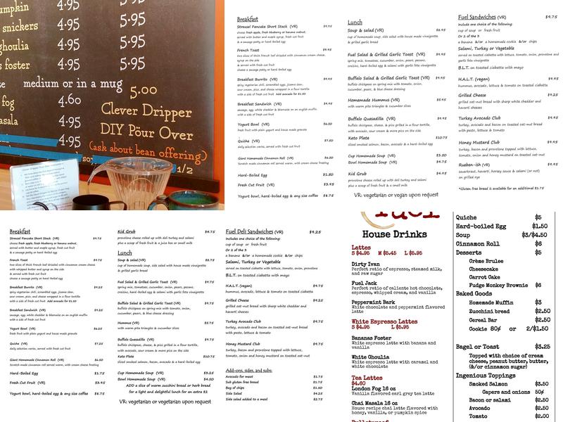 Fuel West Menu