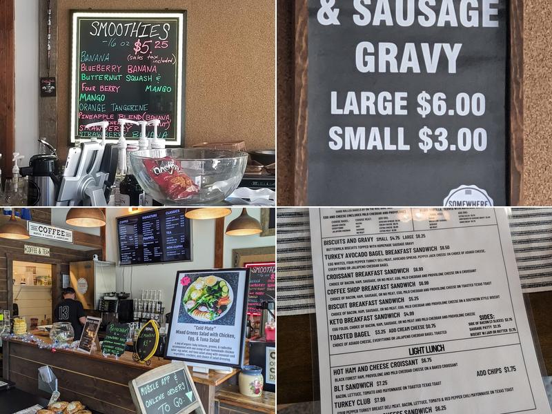 Somewhere In The Middle Coffee Shop Menu