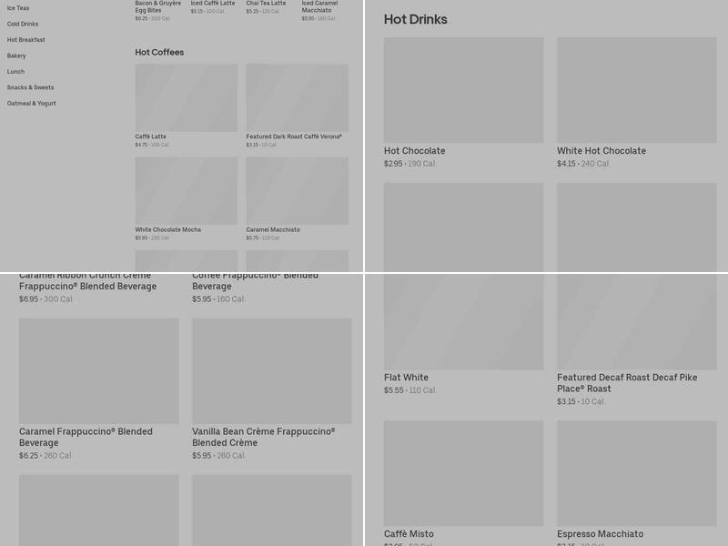 Starbucks Menu