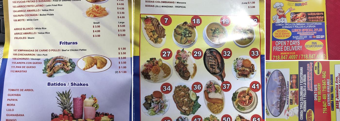 Cuenca Coffee Shop Menu