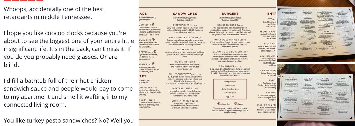 Lyncoya Cafe Menu