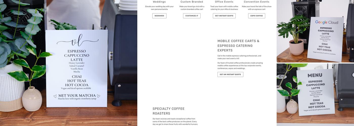 Creature Coffee Catering Menu