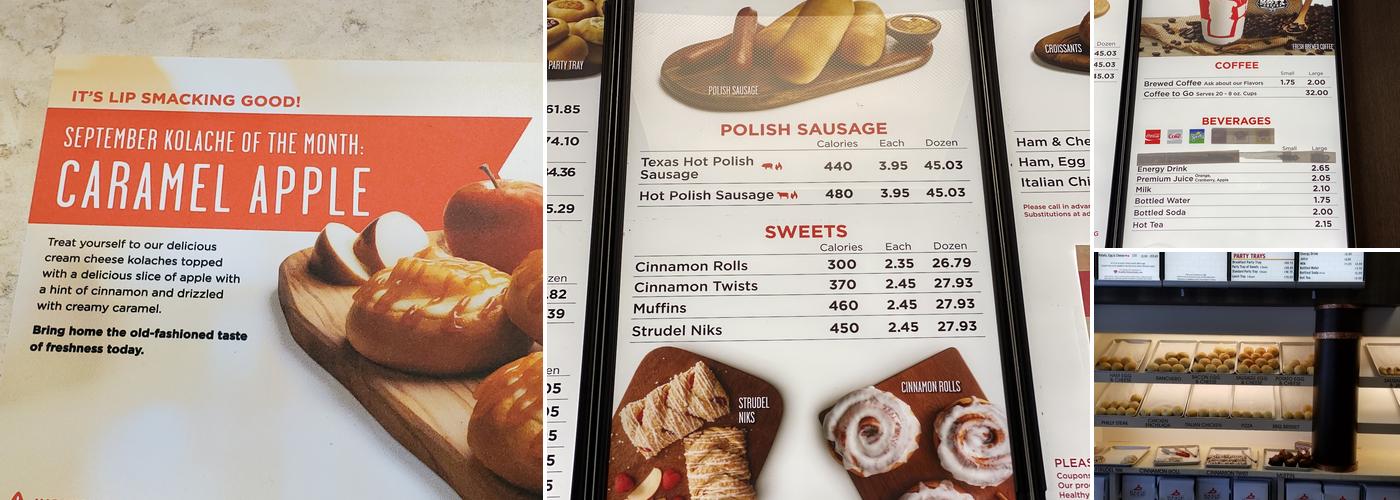 Kolache Factory Menu