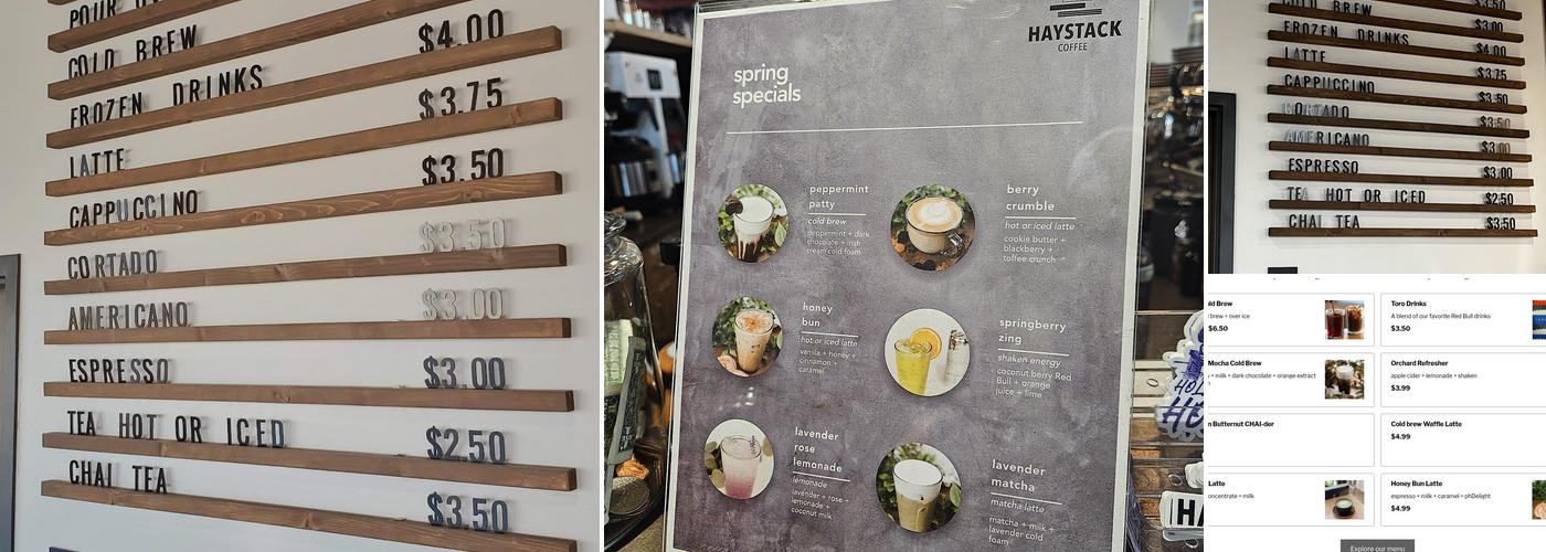 Haystack Coffee Menu