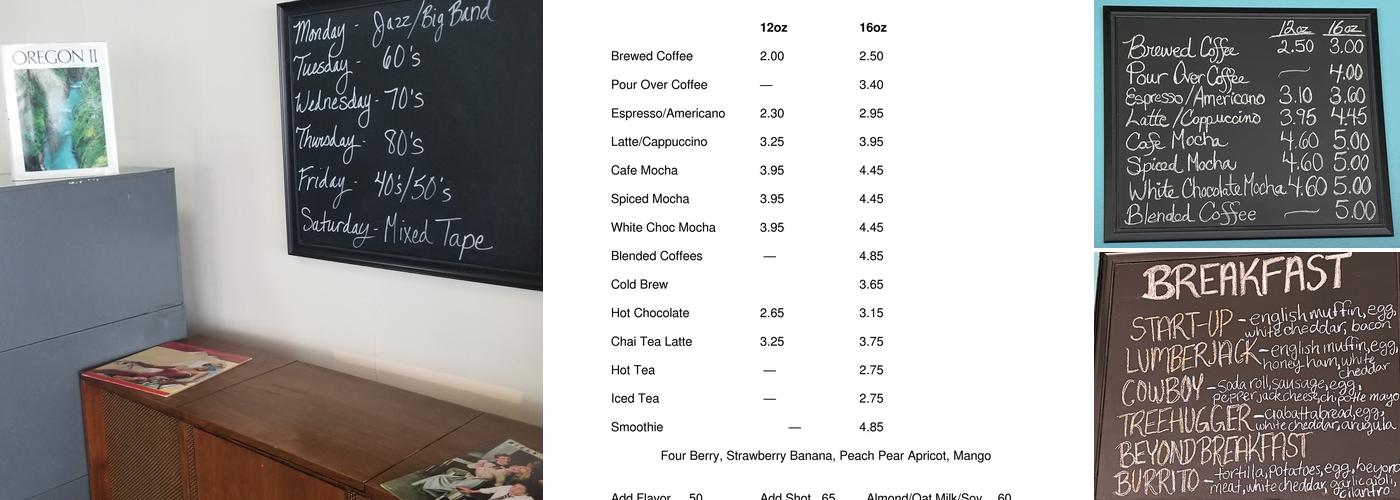 Refuge Coffee House Menu