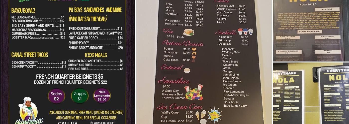 Everythang Nola Menu