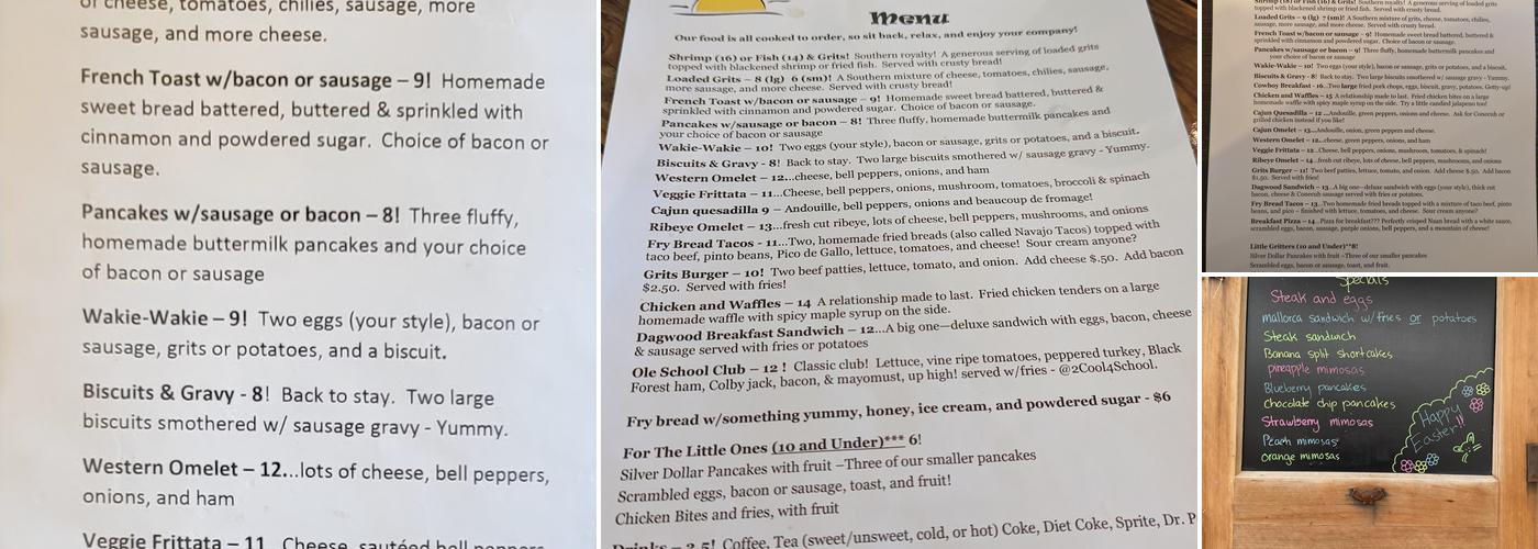 Grits Cafe Menu