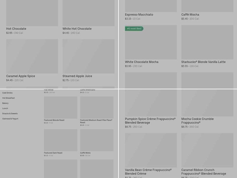 Starbucks Menu